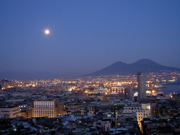 Moon over Mt. Vesuvius